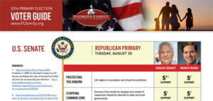 Florida Family Policy Council US Senate Voter Guide
